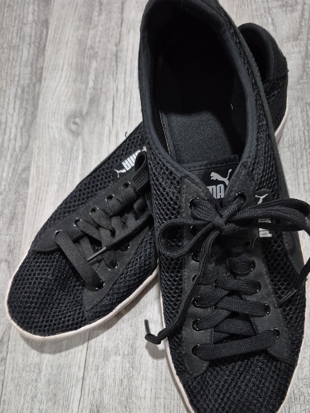 Puma Women’s Black Mesh Low-Top Sneakers